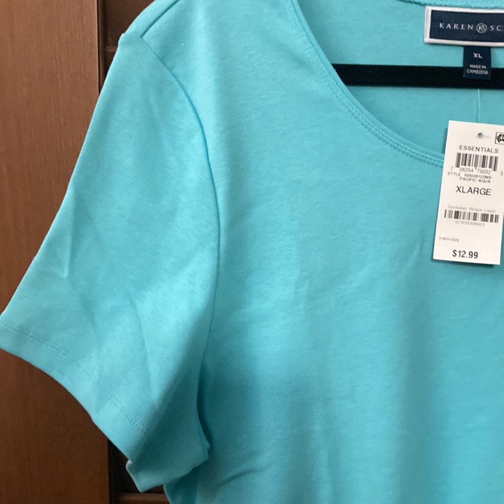 Karen Scott NWT XL blue T-shirt - Picture 3 of 4